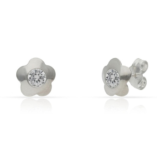 [AG1710] PENDIENTES PLATA 925MM FLOR CIRCONITAS - 8MM