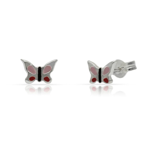 [AG1721] PENDIENTE PLATA 925MM MARIPOSA ESMALTADA - 7X7MM