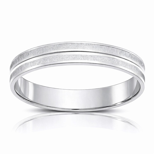 ALIANZA ORO BLANCO 18KL - 4MM