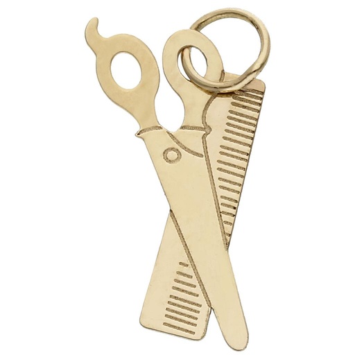 [HT339] MI HISTORIA - ABALORIO ORO 18KL TIJERAS + PEINE