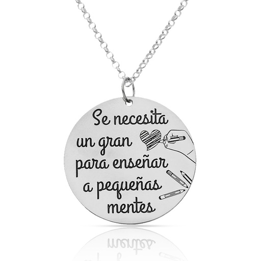 [AG2107] GARGANTILLA PLATA 925MM SE NECESITA UN GRAN CORAZON - 28MM