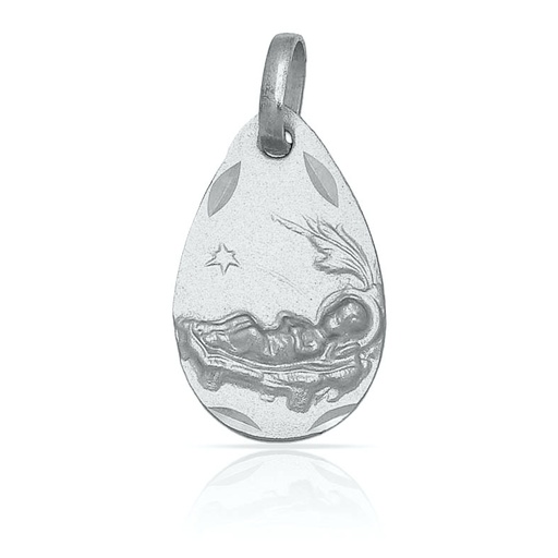 [AG4073] MEDALLA PLATA 925MM NIÑO EN PAJA - 11x18MM