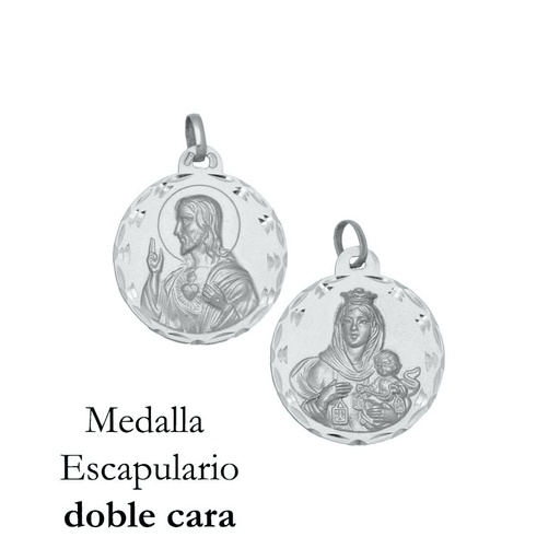 MEDALLA PLATA 925MM ESCAPULARIO - 14MM