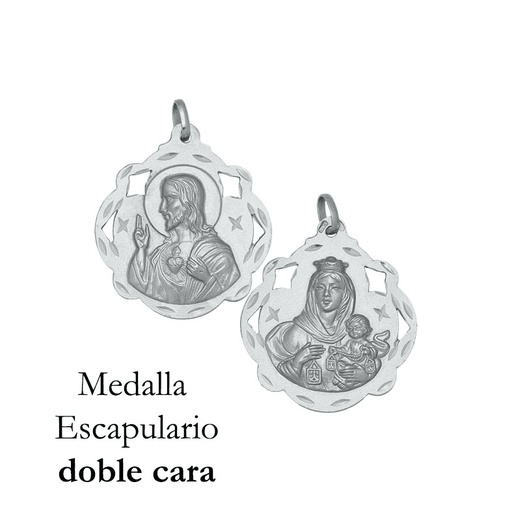 [AG4045] MEDALLA PLATA 925MM ESCAPULARIO - 16x20MM