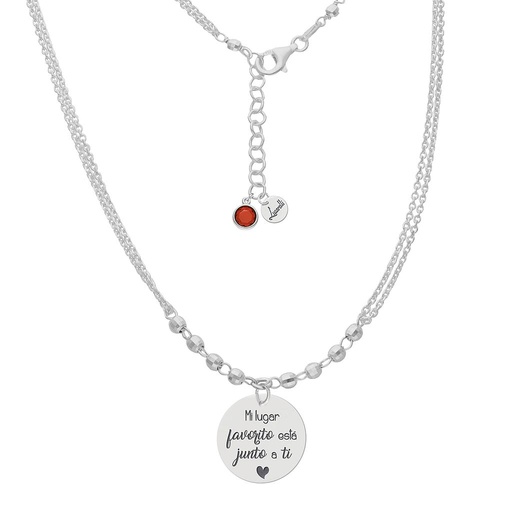 [AG2128] GARGANTILLA MI HISTORIA PLATA 925MM - MI LUGAR FAVORITO