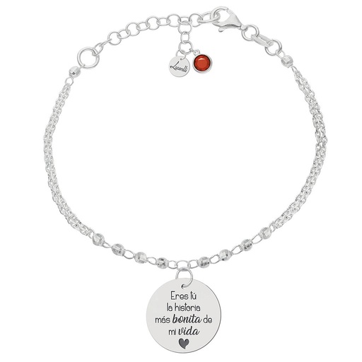 [AG3231] PULSERA MI HISTORIA PLATA 925MM FORZADA + BOLAS - HISTORIA MAS BONITA