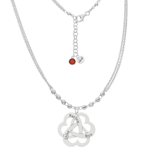 [AG2123] GARGANTILLA PLATA 925MM -  3 CORAZONES