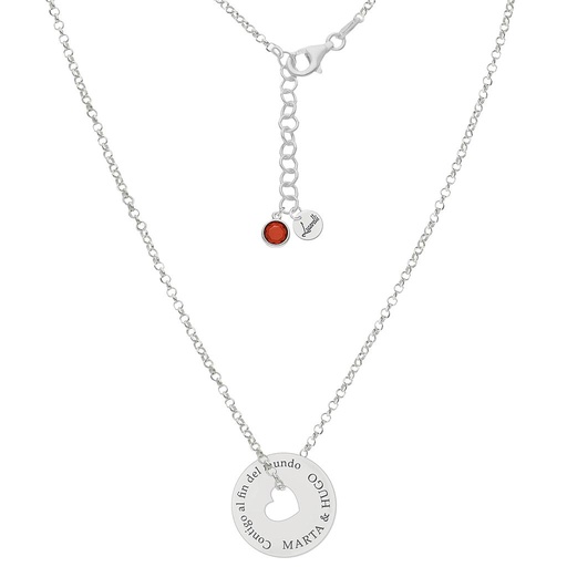 [AG2119] GARGANTILLA PLATA 925MM - CONTIGO AL FIN DEL MUNDO