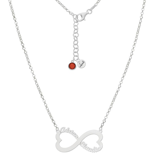 [AG2116] GARGANTILLA PLATA 925MM INFINITO CORAZONES