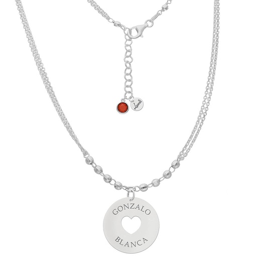 [AG2118] GARGANTILLA PLATA 925MM -  NOMBRES + CORAZON