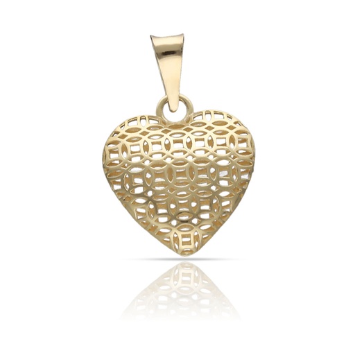 [G863] COLGANTE ORO 18KL CORAZON CALADO - 14x15MM