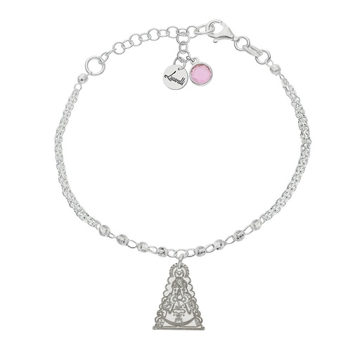 [AG3236] PULSERA MI HISTORIA PLATA 925MM FORZADA + BOLAS - VIRGEN DEL ROCIO