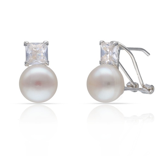 [AG1781] PENDIENTES PLATA 925MM CIRCONITAS + PERLAS