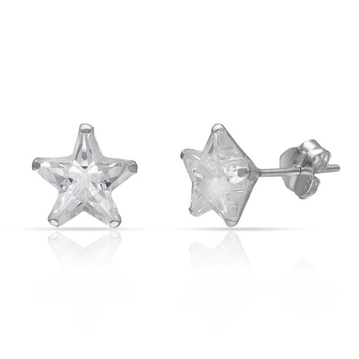 [AG1773] PENDIENTES PLATA 925MM ESTRELLAS CIRCONITAS - 8MM