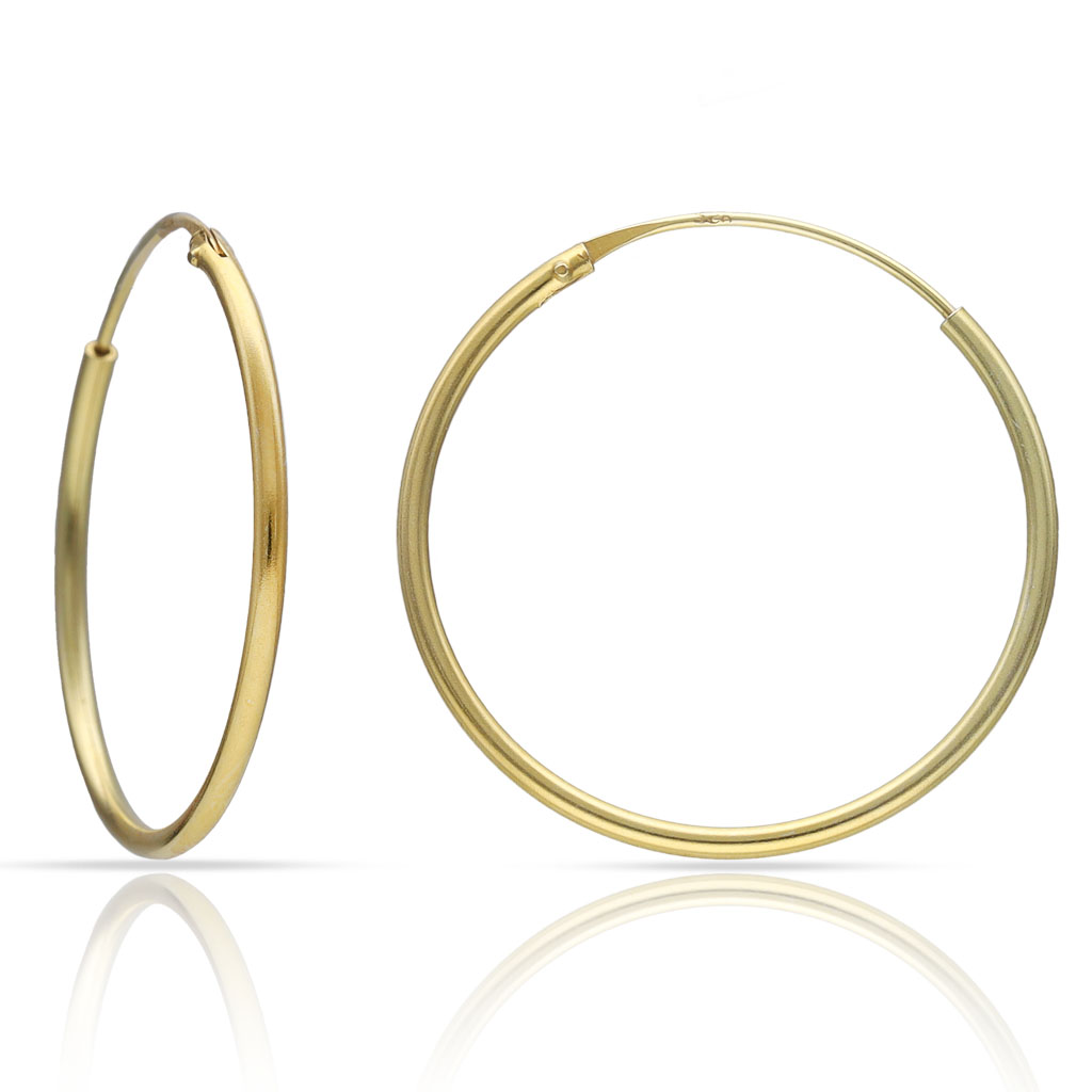 AROS PLATA CHAPADA EN ORO - 23MM