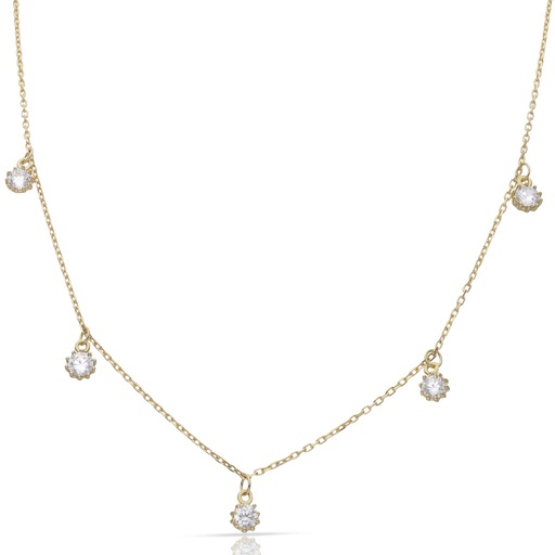 [G325] GARGANTILLA ORO 18KL 5 CIRCONITAS