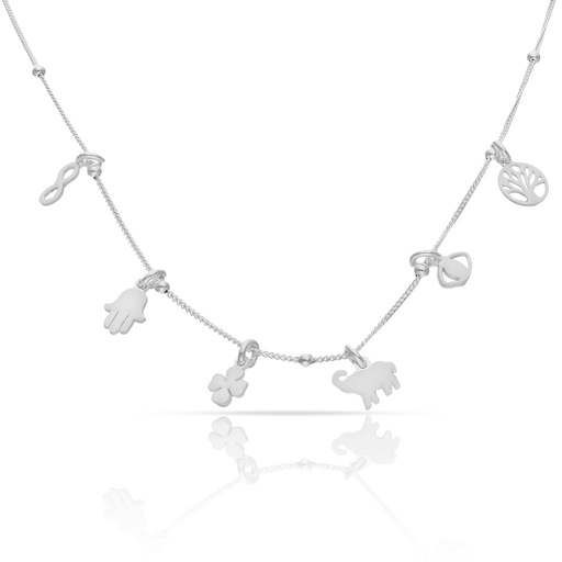 [AG693] GARGANTILLA PLATA 925MM MINI CHARMS AMULETOS ESMALTADOS