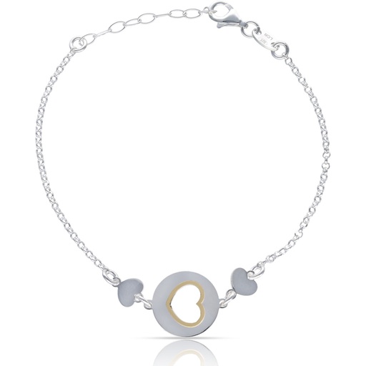 [AG9025] PULSERA PLATA 925MM 3 CORAZONES