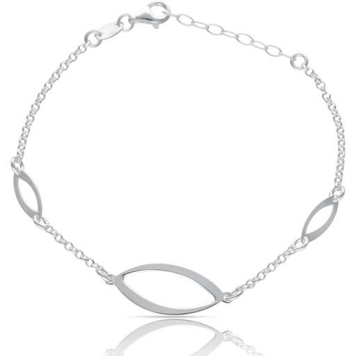 [AG9023] PULSERA PLATA 925MM 3 OVAL