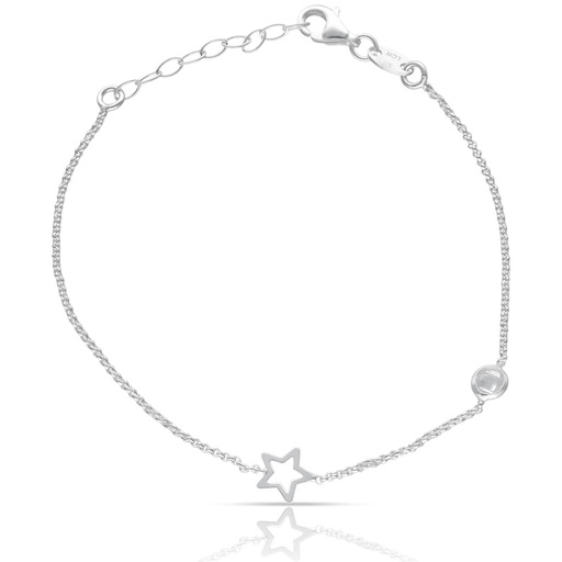 [AG9007] PULSERA PLATA 925MM ESTRELLA + CIRCONITA