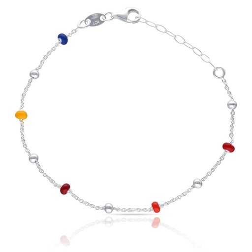 [AG9000] PULSERA PLATA 925MM BOLAS ESMALTADAS