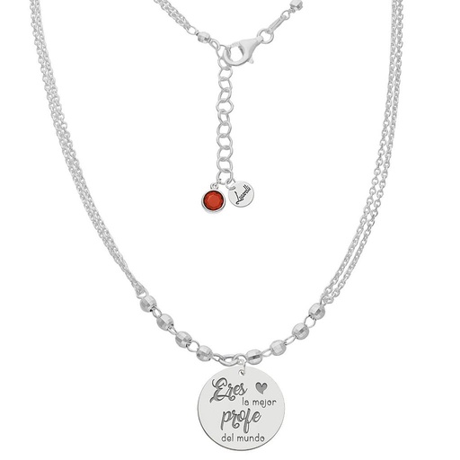 [AG2203] GARGANTILLA MI HISTORIA PLATA 925MM - ERES LA MEJOR PROFE DEL MUNDO