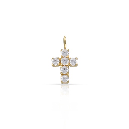[C504] CRUZ ORO 18KL CIRCONITAS - 6.50x10MM