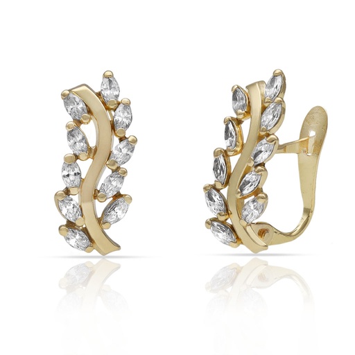 [P1582] PENDIENTES ORO 18KL ESPIGAS CIRCONITAS