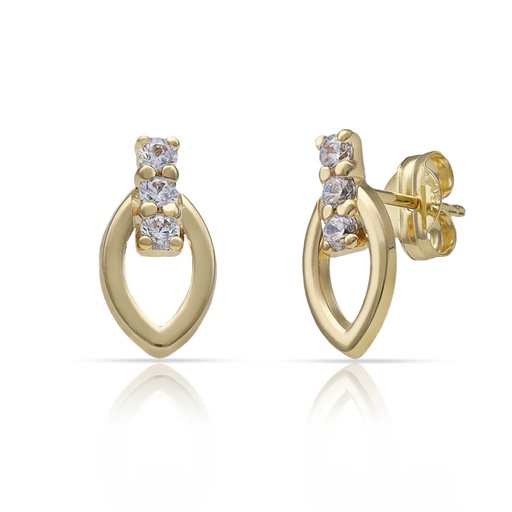 [P1552] PENDIENTES ORO 18KL BARRA + OVAL