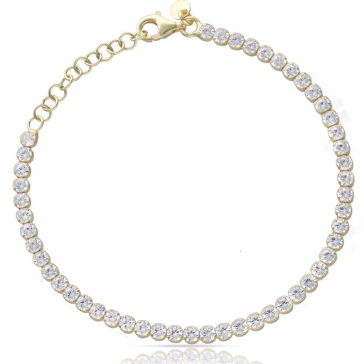 [AG9038] PULSERA PLATA CHAPADA EN ORO RIVIERE - 3MM