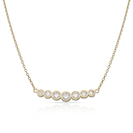 [G1149] GARGANTILLA ORO 18KL CURVA CIRCONITAS