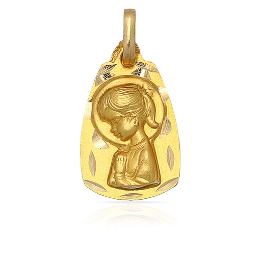 [AG4128] MEDALLA PLATA CHAPADA EN ORO VIRGEN NIÑA - 11x18MM