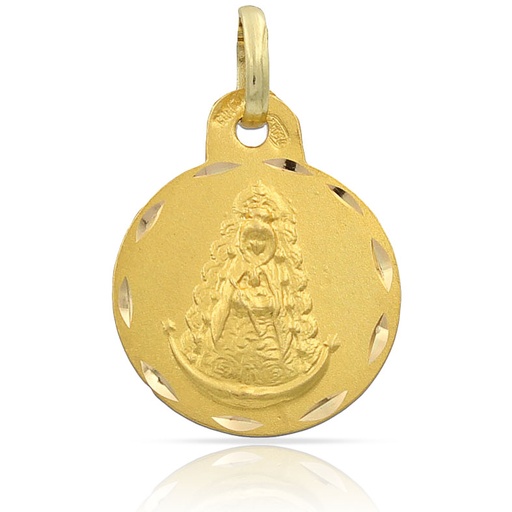 [AG4110] MEDALLA PLATA CHAPADA EN ORO V. DEL ROCIO - 16MM