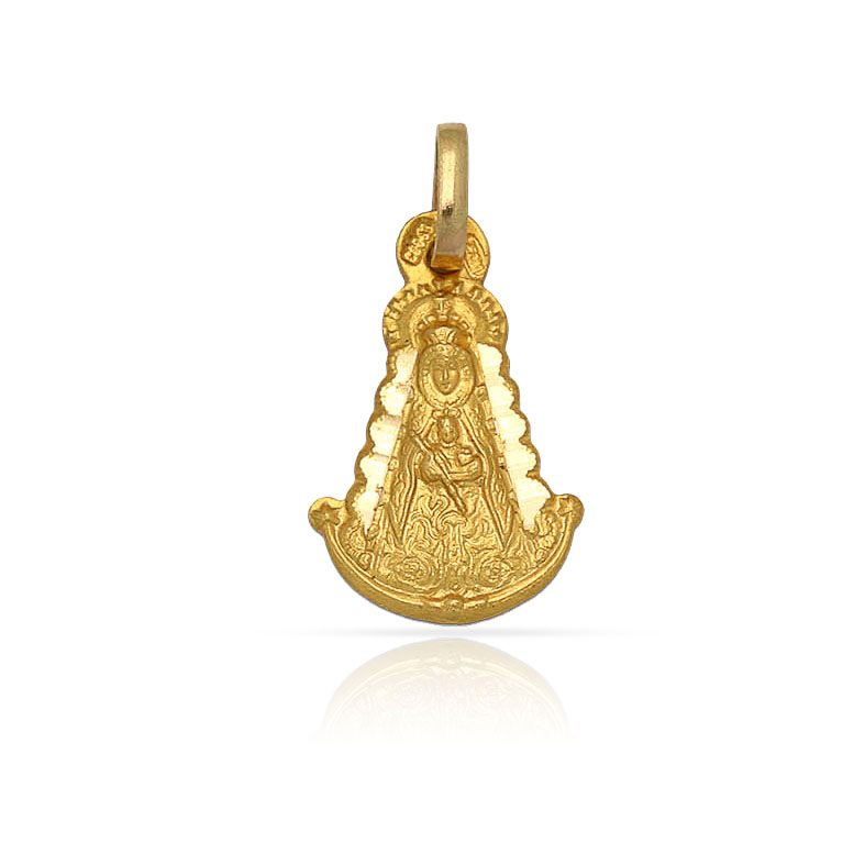 MEDALLA PLATA CHAPADA EN ORO V. DEL ROCIO - 11x18MM