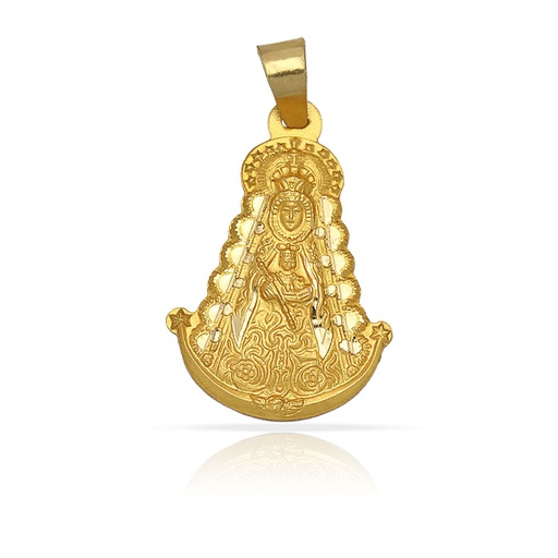 [AG4108] MEDALLA PLATA CHAPADA EN ORO V. DEL ROCIO - 19x28MM