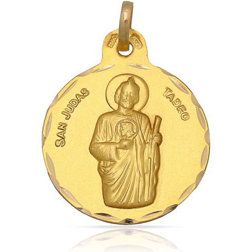 [AG4104] MEDALLA PLATA CHAPADA EN ORO SAN JUDAS TADEO - 21MM