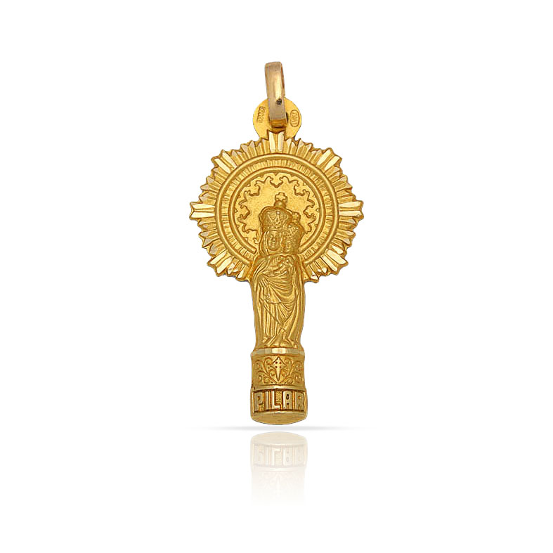 MEDALLA PLATA CHAPADA EN ORO V. DEL PILAR - 12x23MM