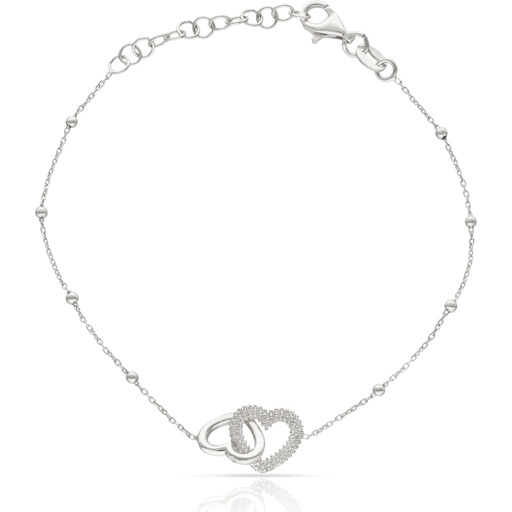 [AG9063] PULSERA PLATA 925MM CORAZONES ENTRELAZADOS