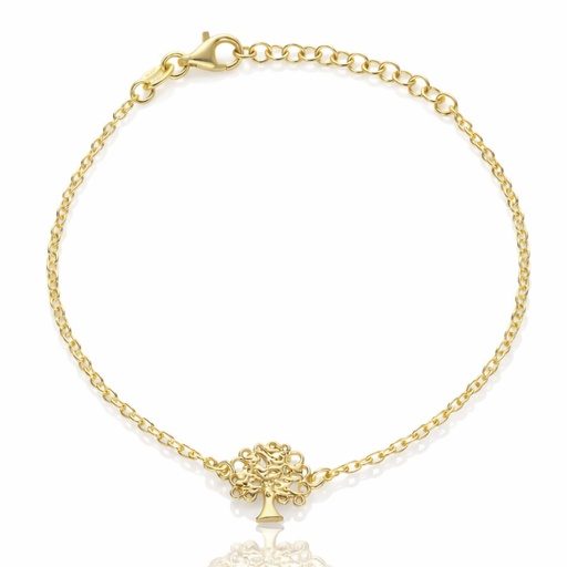 [AG9050] PULSERA PLATA CHAPADA EN ORO ARBOL DE LA VIDA