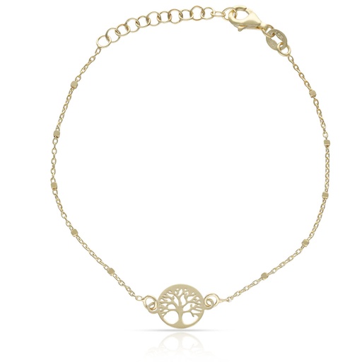 [AG9048] PULSERA PLATA CHAPADA EN ORO ARBOL DE LA VIDA