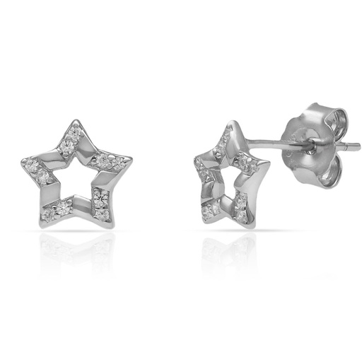 [AG1796] PENDIENTES PLATA 925MM ESTRELLAS CIRCONITAS - 8MM
