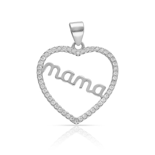 COLGANTE PLATA 925MM MAMA CORAZON - 20x20MM