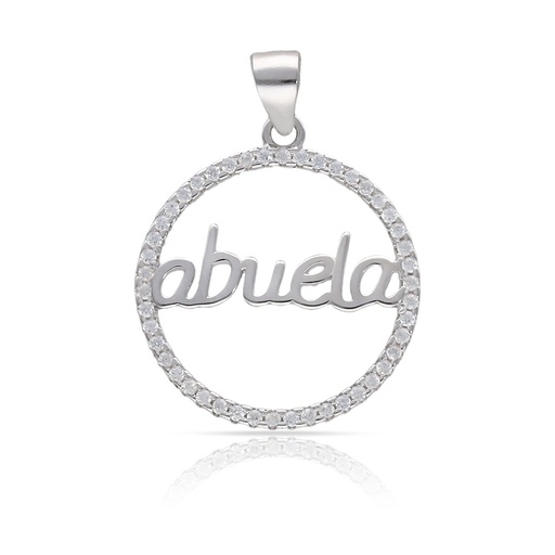 [AG8011] COLGANTE PLATA 925MM ABUELA CIRCONITAS - 20MM