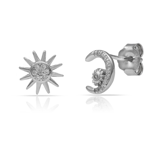 [AG1799] PENDIENTES PLATA 925MM SOL Y LUNA