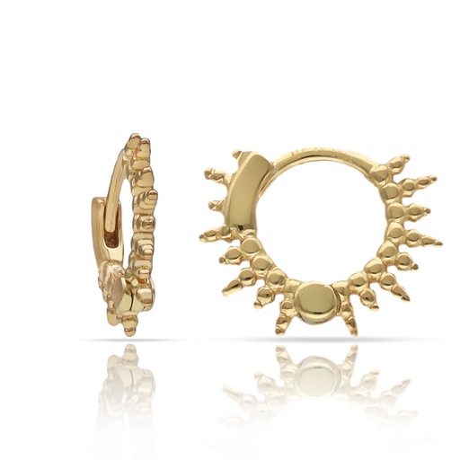 [AG1814] AROS PLATA CHAPADA ORO ZONA HELIX RAYOS DE SOL - 6MM