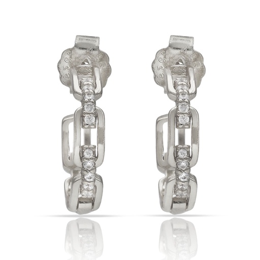 [AG1807] AROS PLATA 925MM ESLABONES + CIRCONITAS - 12MM