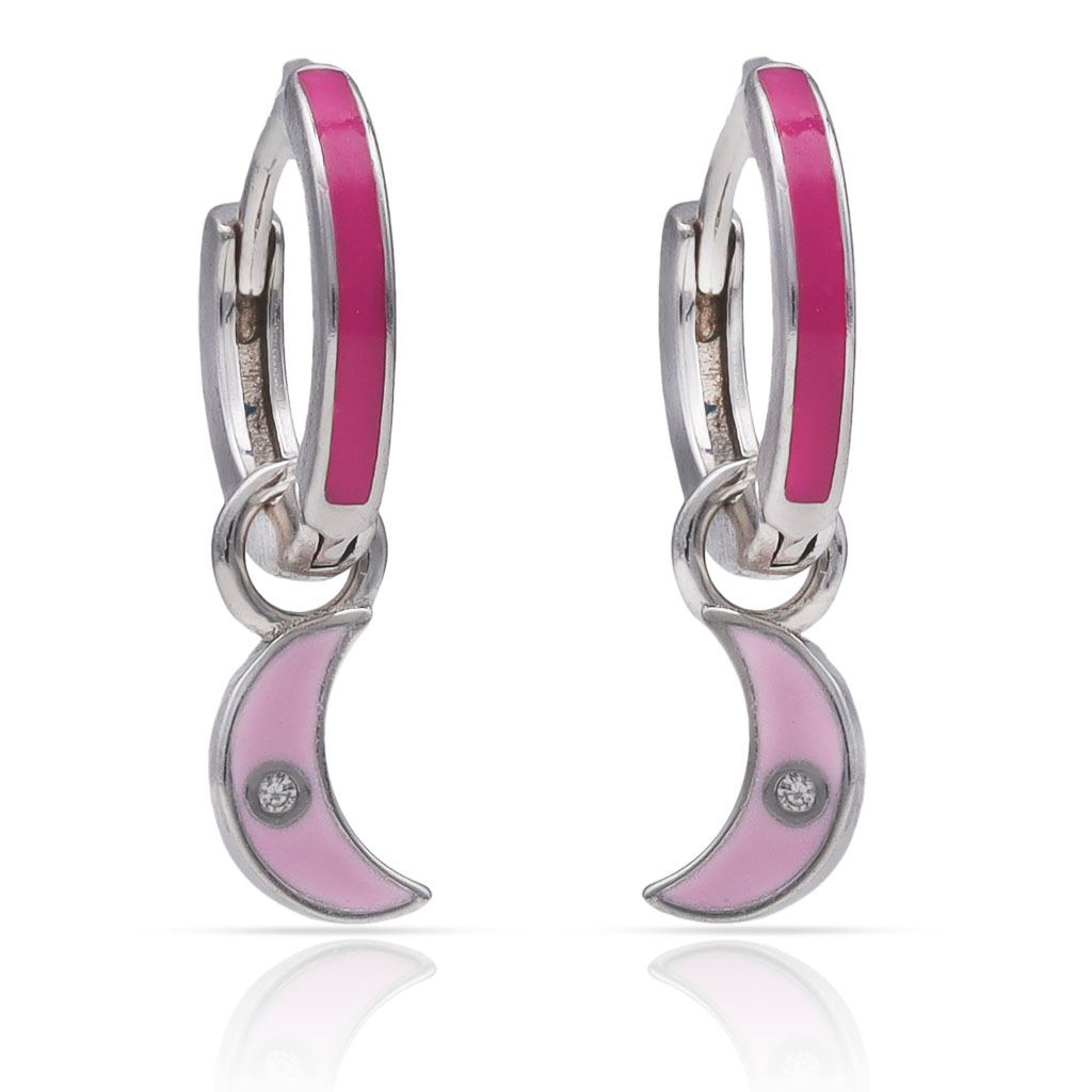 AROS PLATA 925MM LUNA + ESMALTE - 8MM