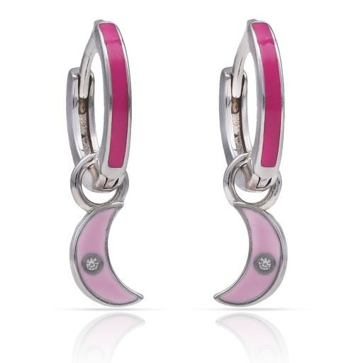 [AG1805] AROS PLATA 925MM LUNA + ESMALTE - 8MM