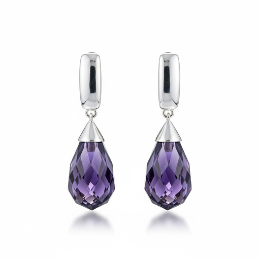 [AG1420] PENDIENTES PLATA 925MM PIEDRA VIOLETA