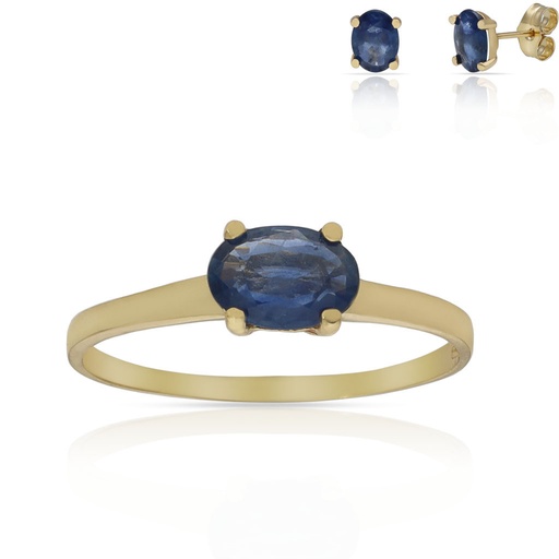 SORTIJA ORO 18KL ZAFIRO FINO - 5x7MM